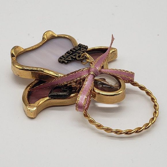 𝅺Stained Glass Pink White Clear Gold Special Friend Angel Ornament - Picture 8 of 12